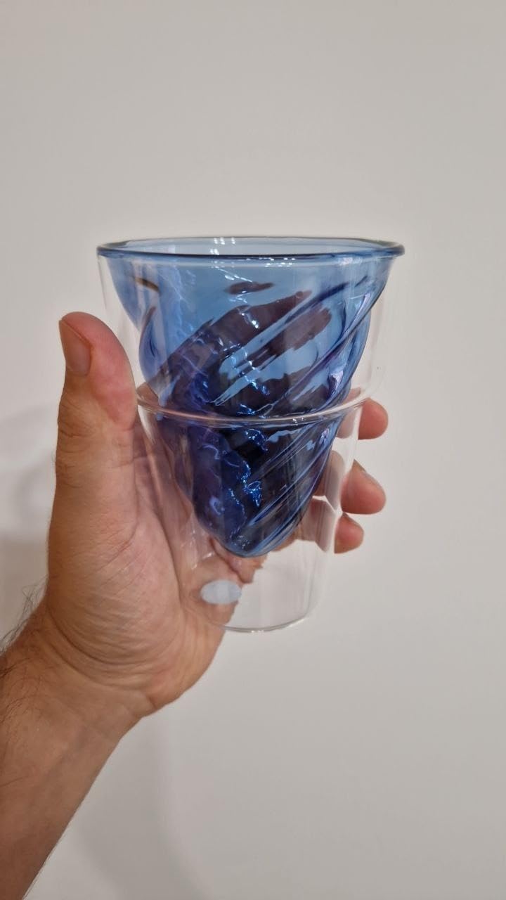 Ein Glas milchig geworden