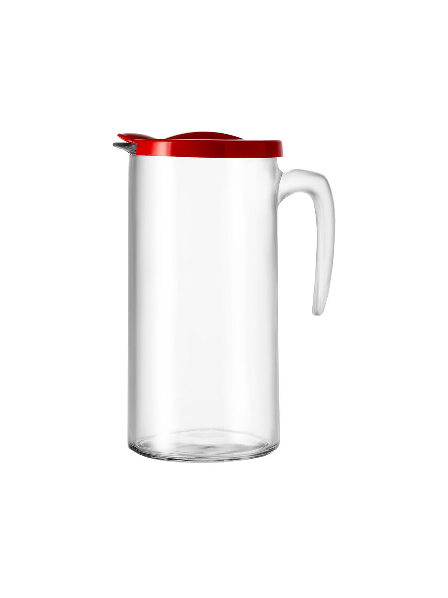 borgonovo-indro-1100-karaffe-glas-1-2-l-mit-rotem-deckel image 2