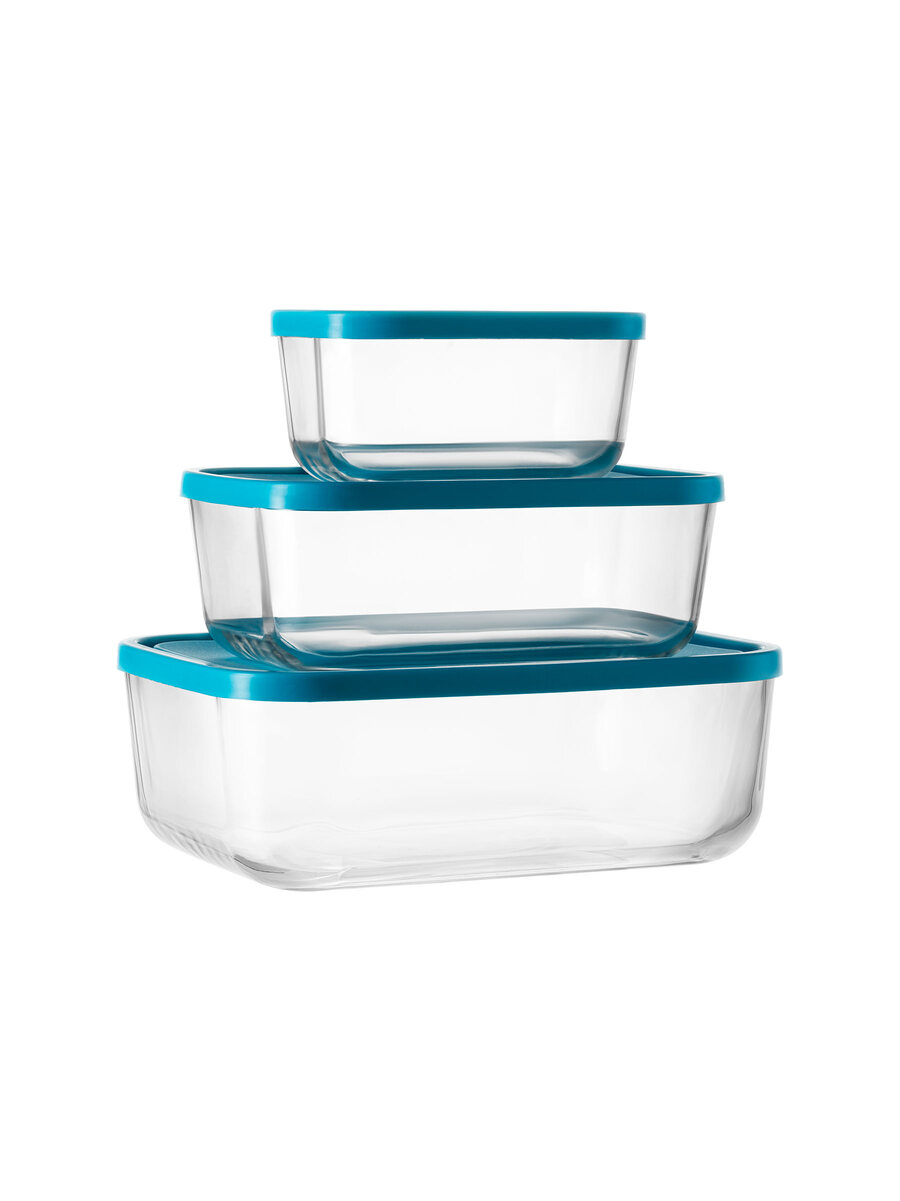 borgonovo-igloo-frischhalteboxen-set-3-eckig-blau-glas image 2
