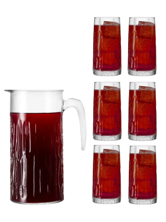 borgonovo-oak-7-tlg-gl-ser-set-karaffe-1-2l-6-becher image 1