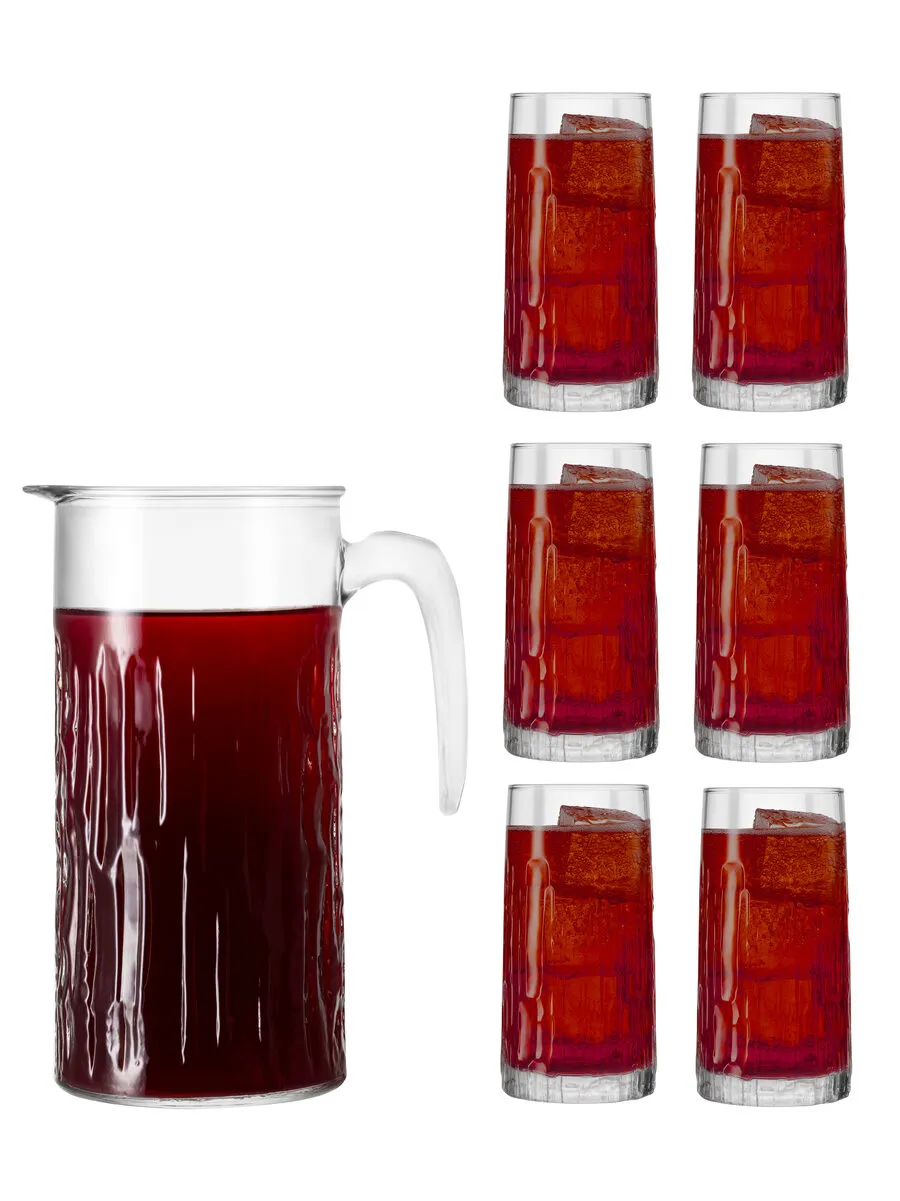 borgonovo-oak-7-tlg-gl-ser-set-karaffe-1-2l-6-becher image 1