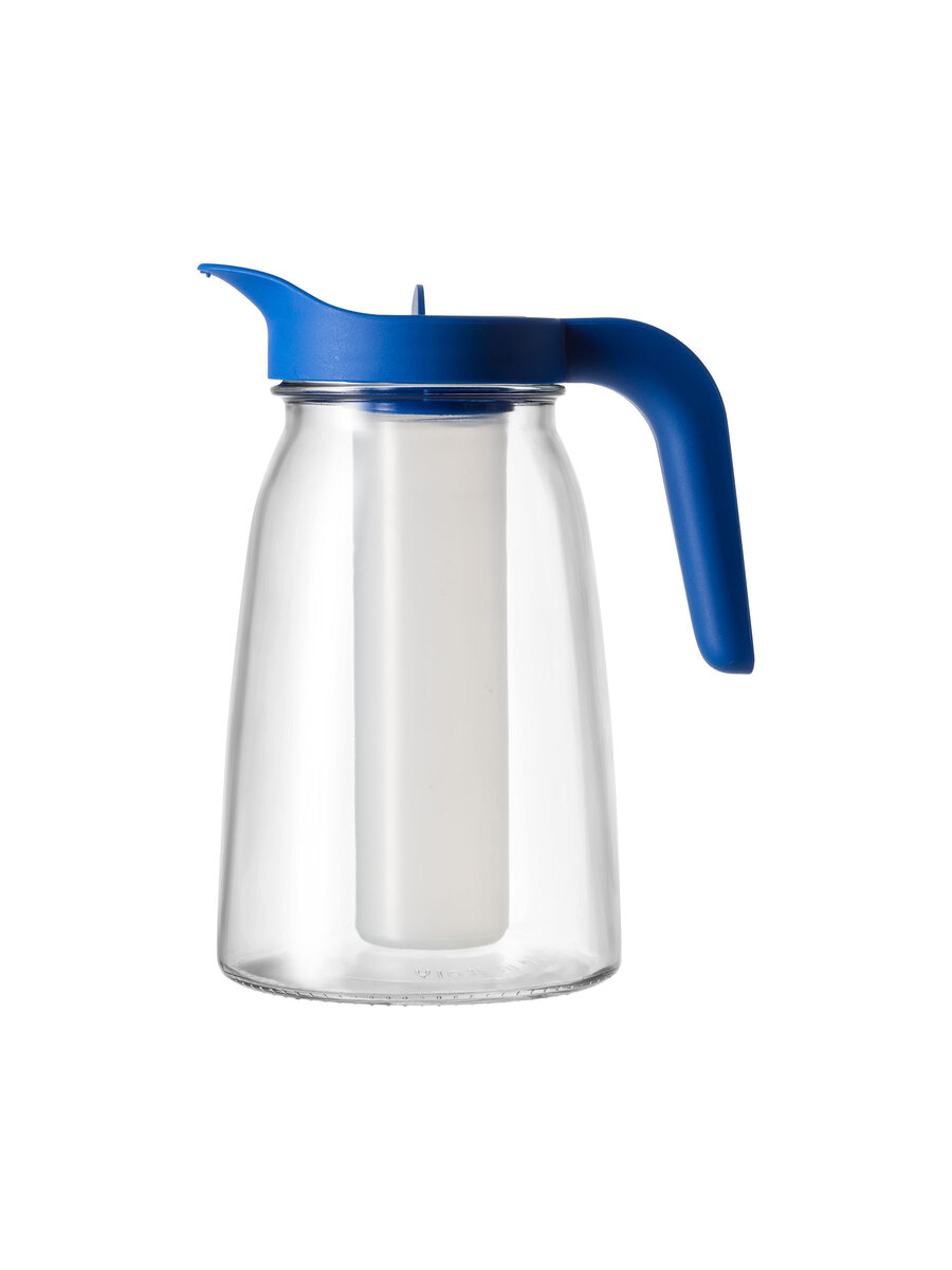 borgonovo-flexy-karaffe-1-5-l-glas-blauer-deckel image 2