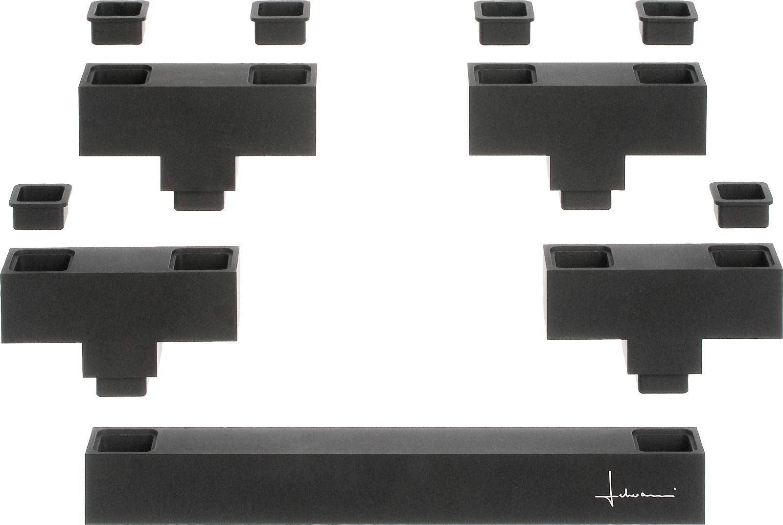 carl-mertens-bricks-modularer-kerzenleuchter-schwarz-mit-kerzen image 3