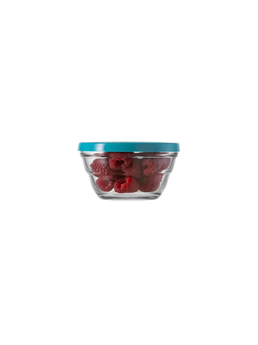 borgonovo-lambada-vorratsdose-glas-240-ml-deckel-blau image 1