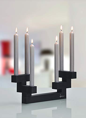 carl-mertens-bricks-modularer-kerzenleuchter-schwarz-mit-kerzen image 8