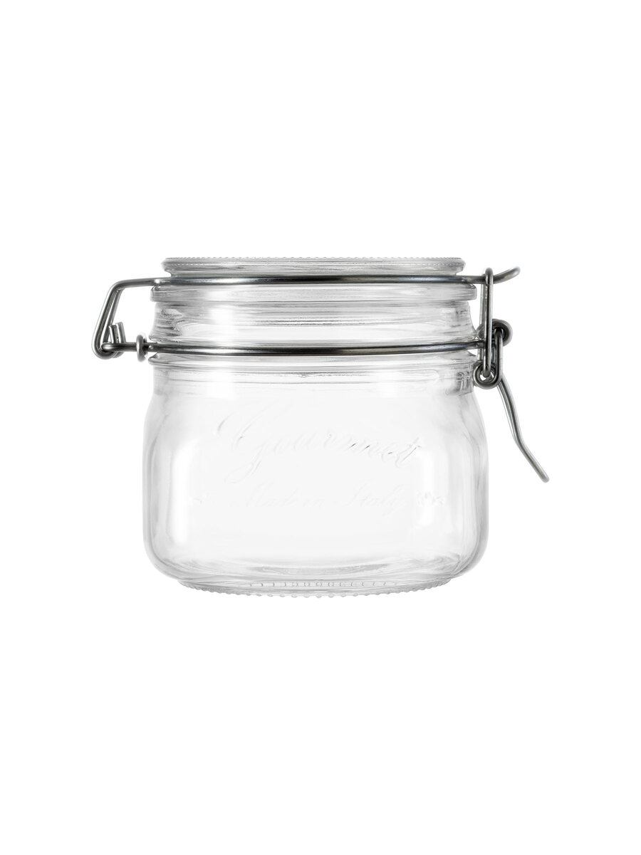 borgonovo-gourmet-primizie-vorratsglas-500-ml-eckig-mit-metallverschluss image 2