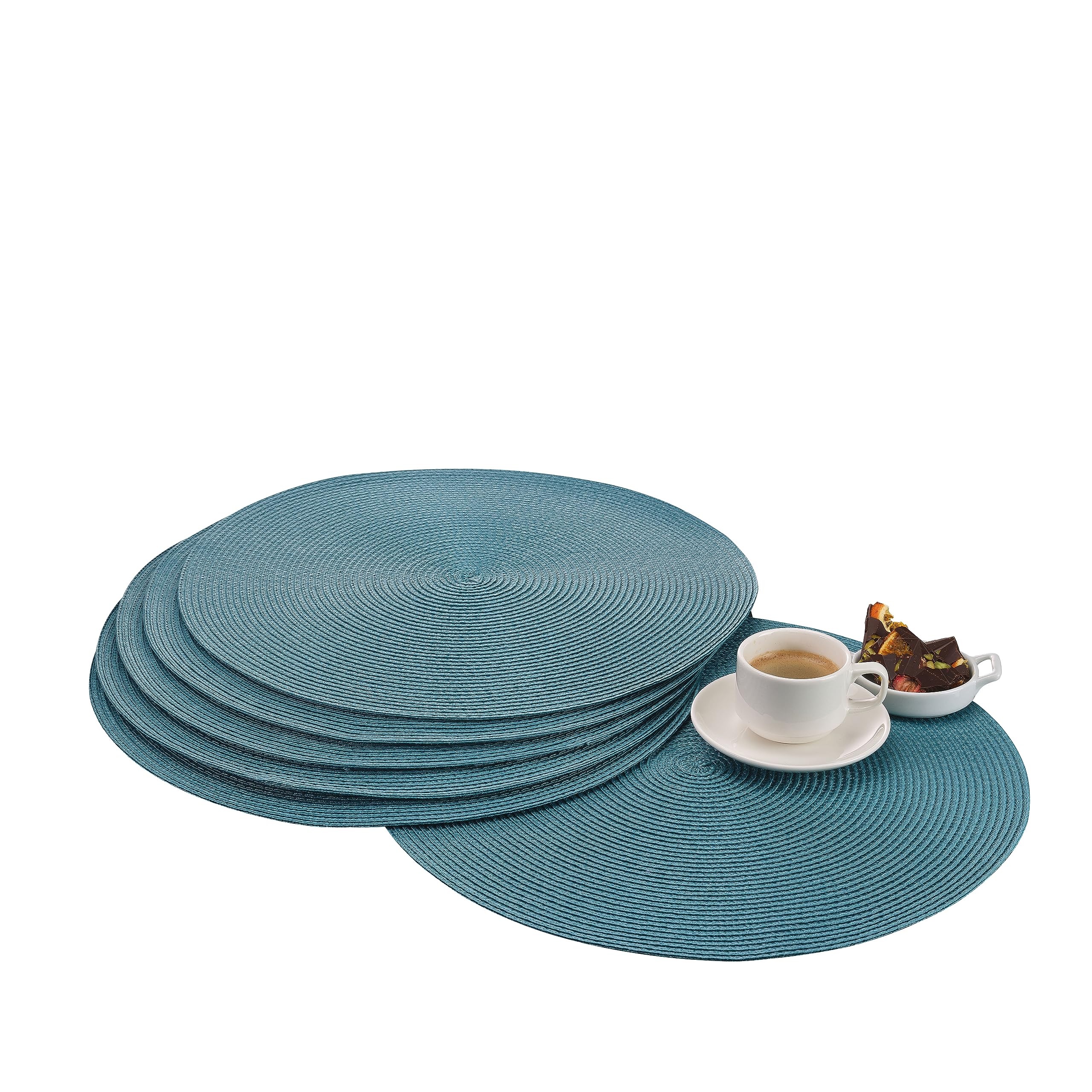 pasabahce-zero-blue-tischset-6er-set-38-cm-rund-f-r-indoor-und-outdoor image 1