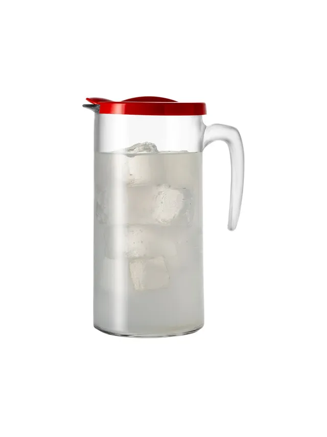 borgonovo-indro-1100-karaffe-glas-1-2-l-mit-rotem-deckel image 1