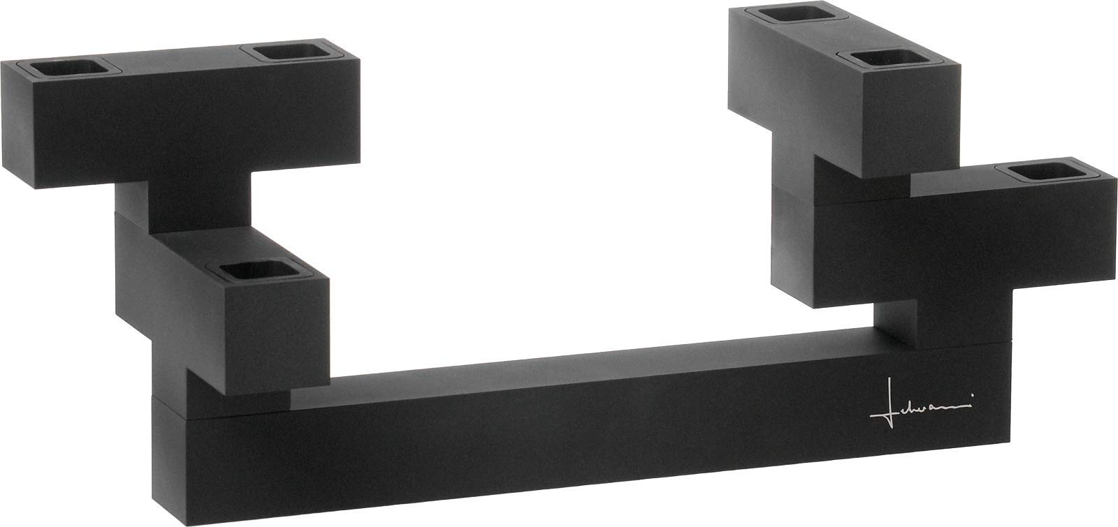 carl-mertens-bricks-modularer-kerzenleuchter-schwarz-mit-kerzen image 2