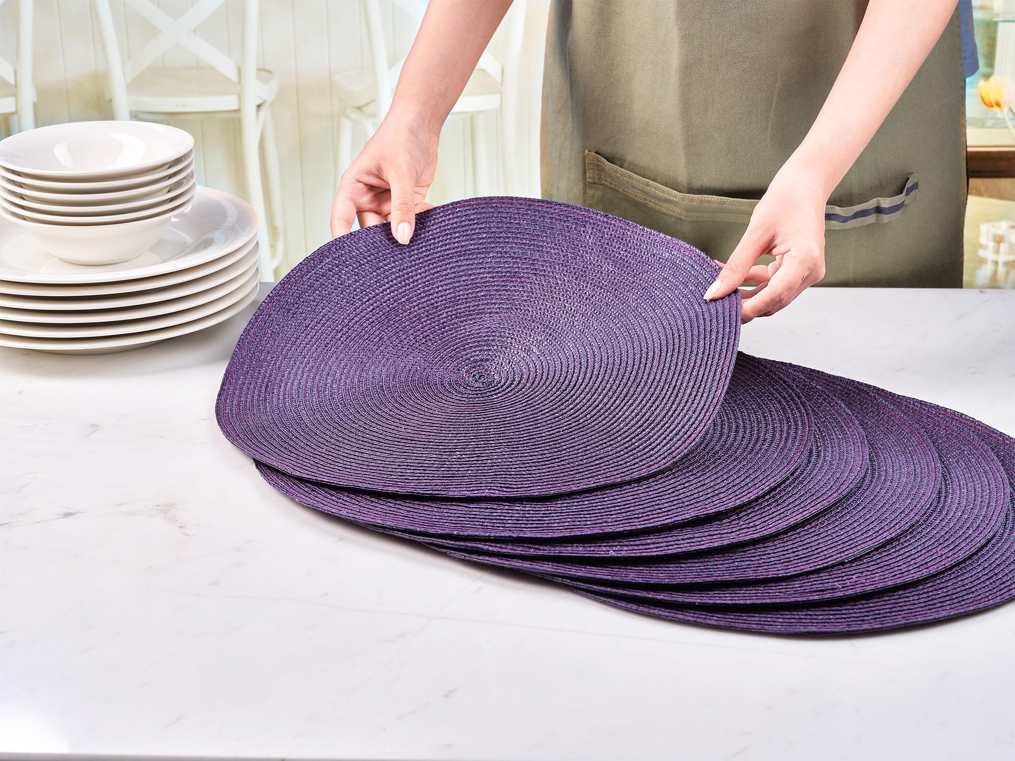 zero-purple-tischset-6er-set-38-cm-rund-hitzebest-ndig image 2