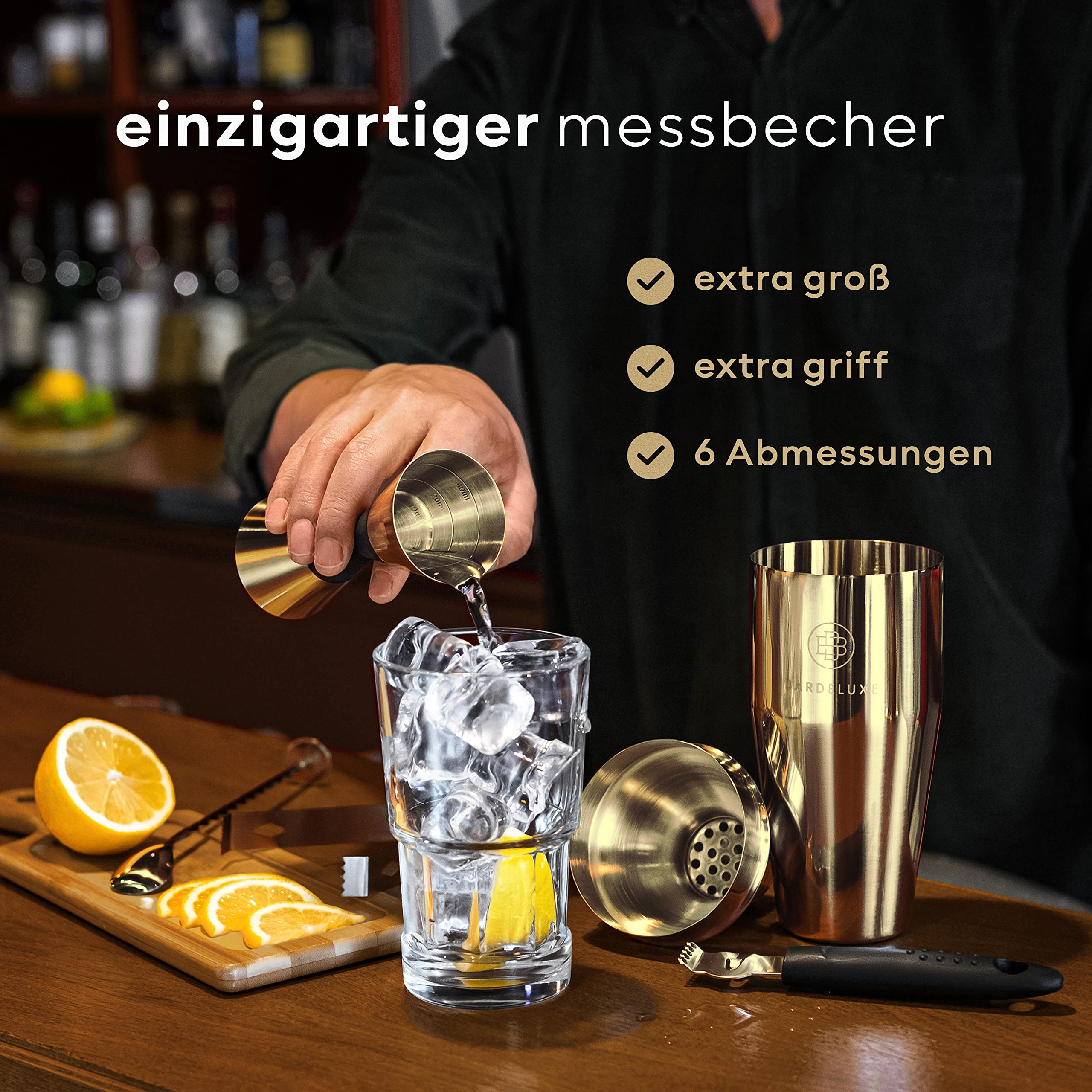 bardeluxe-cocktail-sets-11-teilig-cocktailshaker-set-edelstahl-gold-750ml image 4