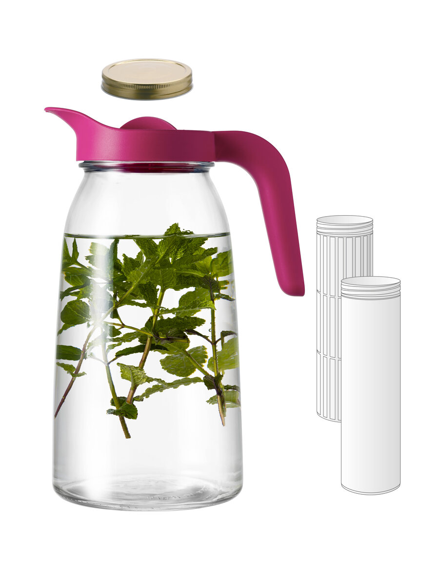 borgonovo-flexy-karaffe-2-l-4in1-glaskrug-mit-infuser image 3