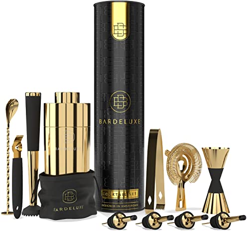 bardeluxe-cocktail-sets-11-teilig-cocktailshaker-set-edelstahl-gold-750ml image 8